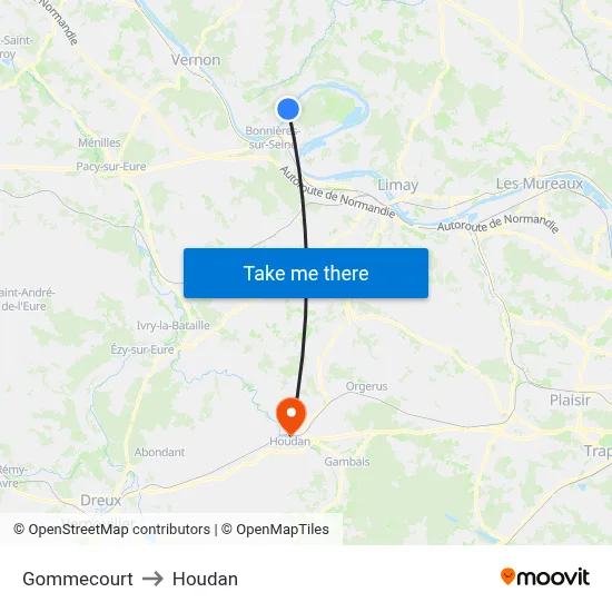 Gommecourt to Houdan map
