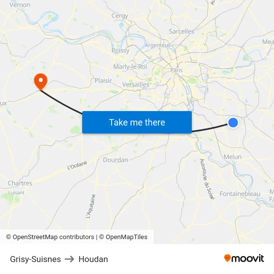 Grisy-Suisnes to Houdan map