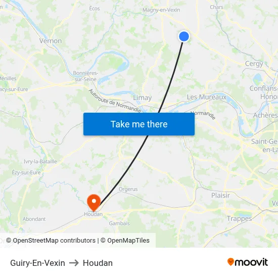 Guiry-En-Vexin to Houdan map