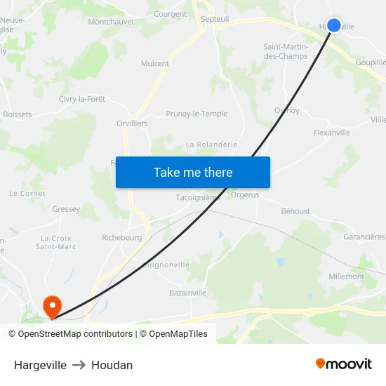 Hargeville to Houdan map