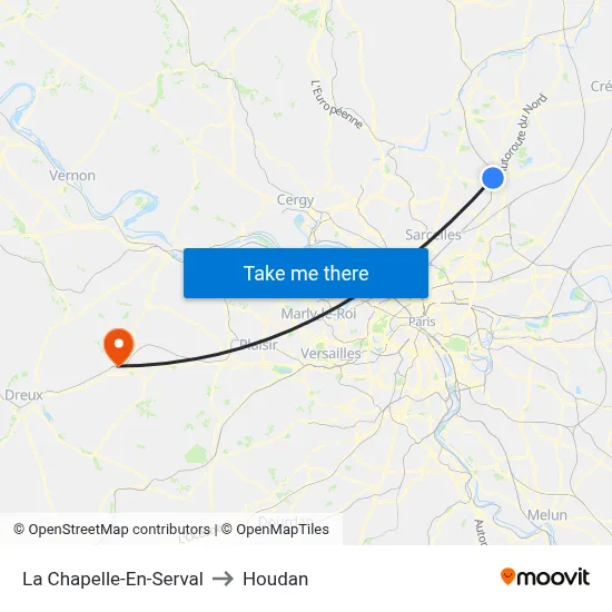 La Chapelle-En-Serval to Houdan map