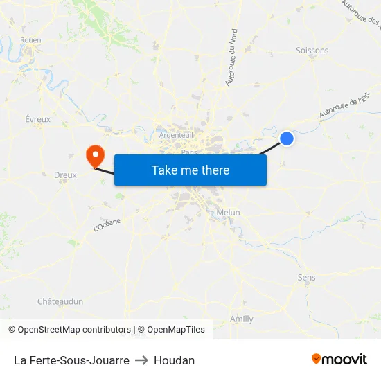 La Ferte-Sous-Jouarre to Houdan map
