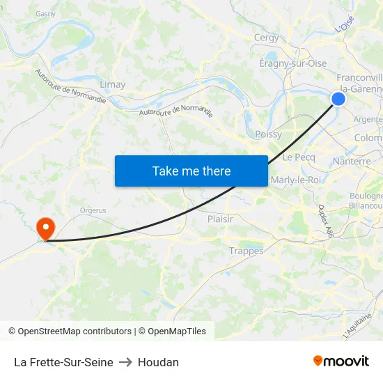 La Frette-Sur-Seine to Houdan map