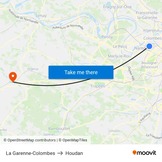 La Garenne-Colombes to Houdan map