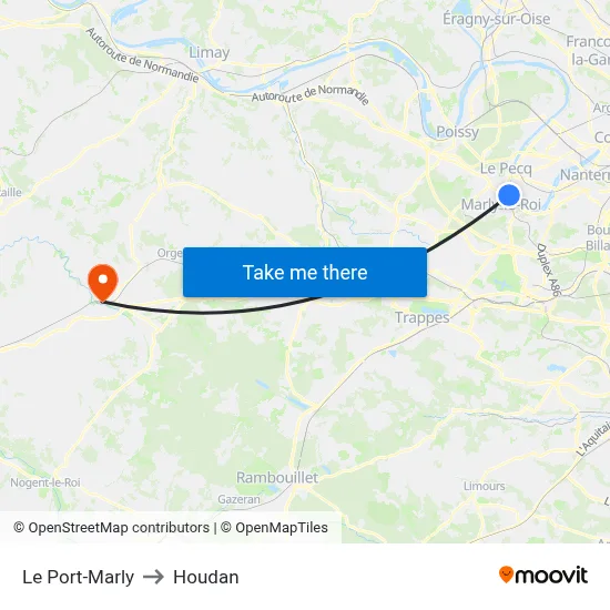 Le Port-Marly to Houdan map