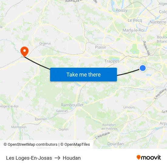 Les Loges-En-Josas to Houdan map