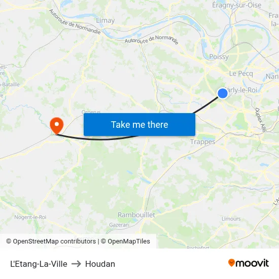 L'Etang-La-Ville to Houdan map