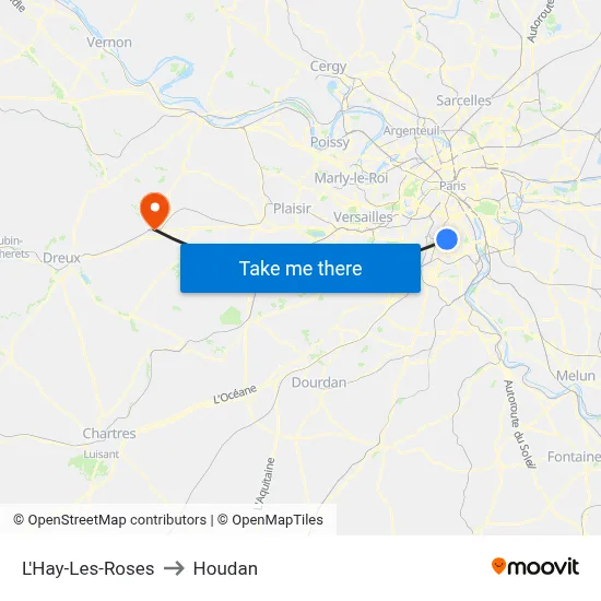 L'Hay-Les-Roses to Houdan map