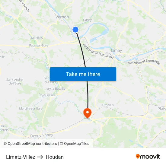 Limetz-Villez to Houdan map