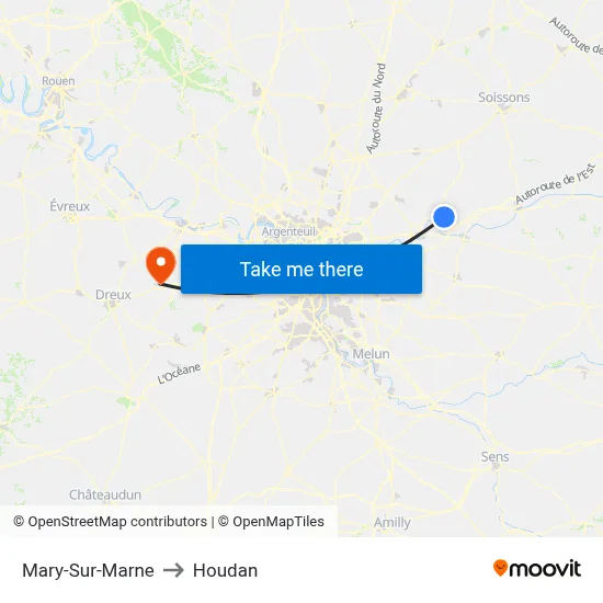 Mary-Sur-Marne to Houdan map
