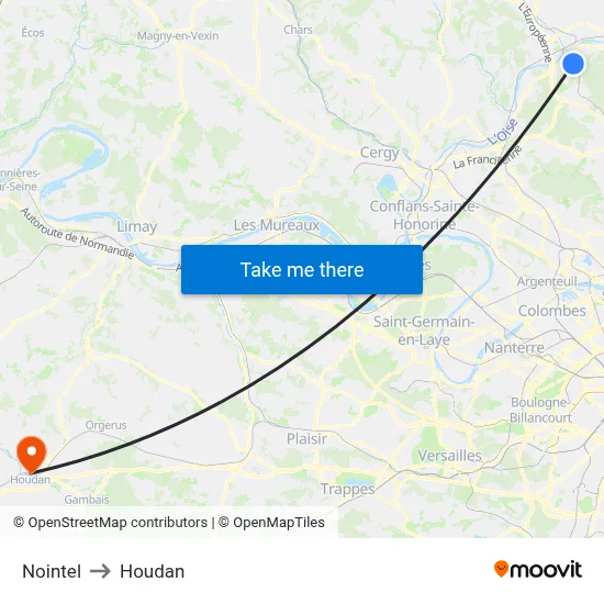 Nointel to Houdan map