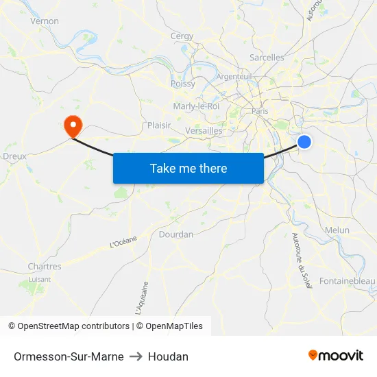 Ormesson-Sur-Marne to Houdan map