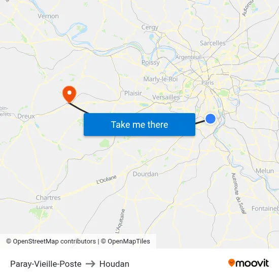 Paray-Vieille-Poste to Houdan map
