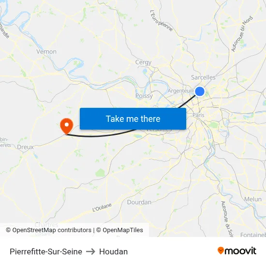 Pierrefitte-Sur-Seine to Houdan map