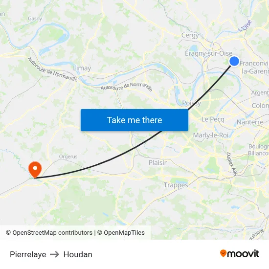 Pierrelaye to Houdan map