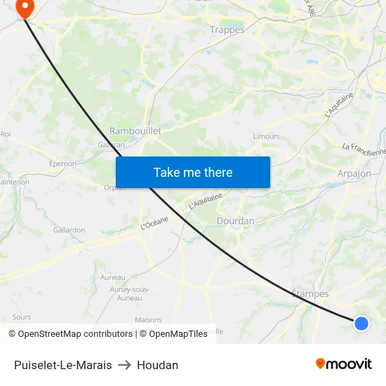 Puiselet-Le-Marais to Houdan map