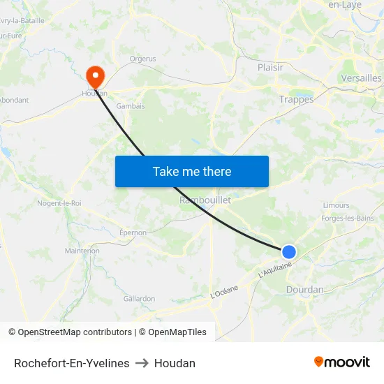 Rochefort-En-Yvelines to Houdan map