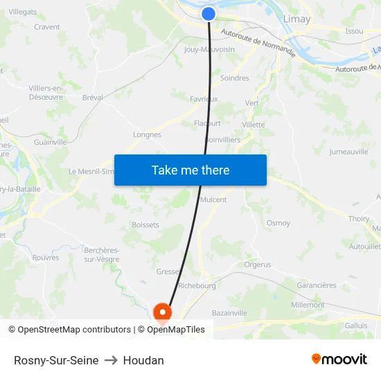 Rosny-Sur-Seine to Houdan map