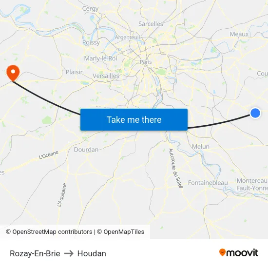 Rozay-En-Brie to Houdan map
