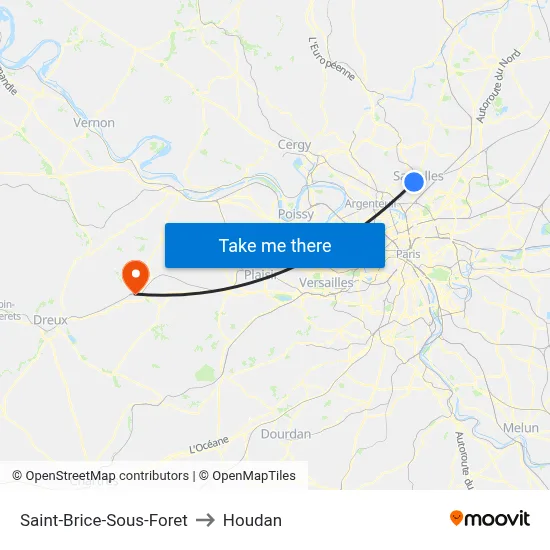 Saint-Brice-Sous-Foret to Houdan map