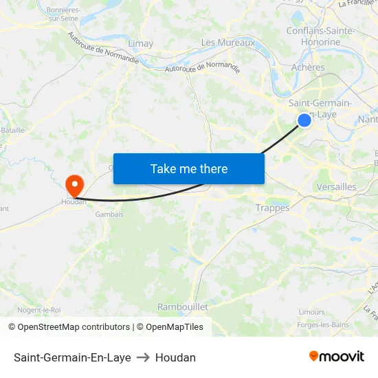 Saint-Germain-En-Laye to Houdan map