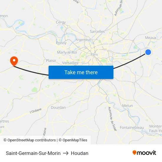 Saint-Germain-Sur-Morin to Houdan map