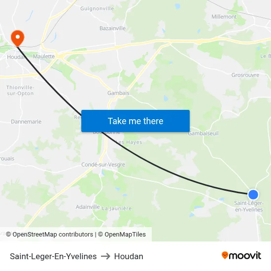 Saint-Leger-En-Yvelines to Houdan map