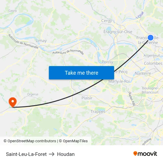Saint-Leu-La-Foret to Houdan map