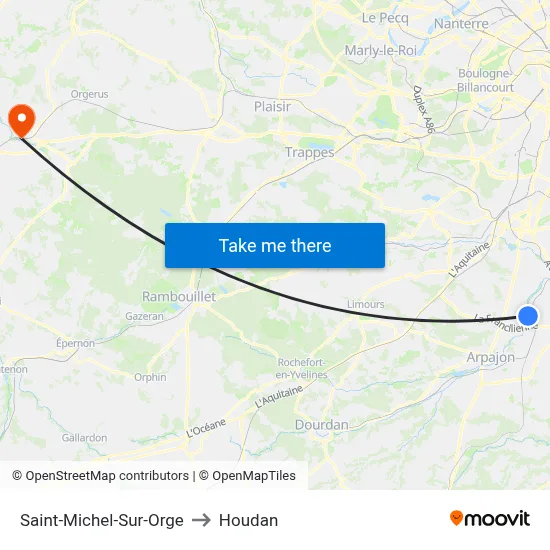 Saint-Michel-Sur-Orge to Houdan map