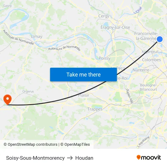 Soisy-Sous-Montmorency to Houdan map
