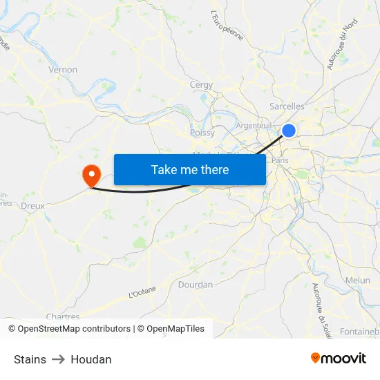 Stains to Houdan map