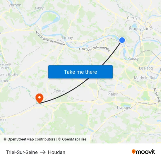 Triel-Sur-Seine to Houdan map