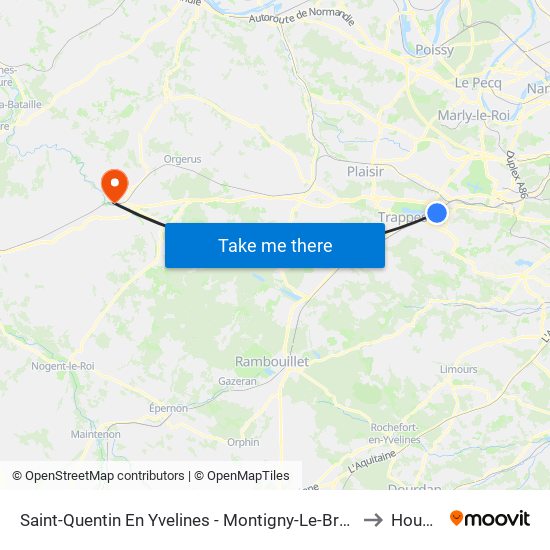 Saint-Quentin En Yvelines - Montigny-Le-Bretonneux to Houdan map