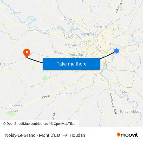 Noisy-Le-Grand - Mont D'Est to Houdan map