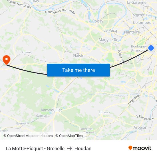 La Motte-Picquet - Grenelle to Houdan map