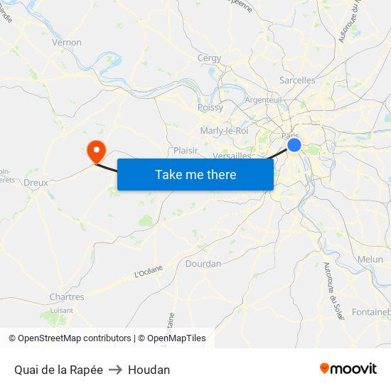 Quai de la Rapée to Houdan map