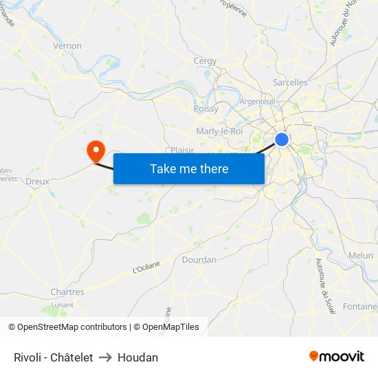 Rivoli - Châtelet to Houdan map