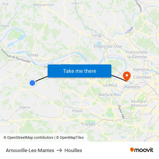 Arnouville-Les-Mantes to Houilles map
