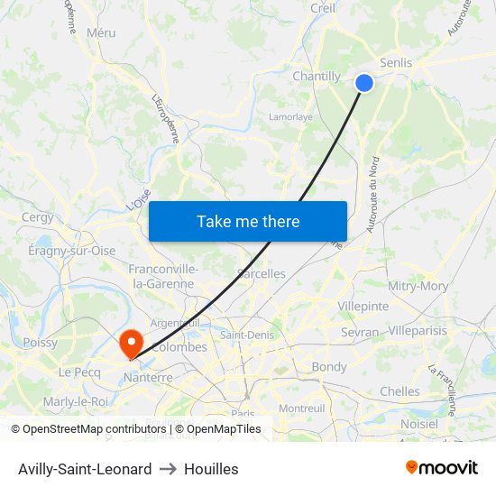 Avilly-Saint-Leonard to Houilles map