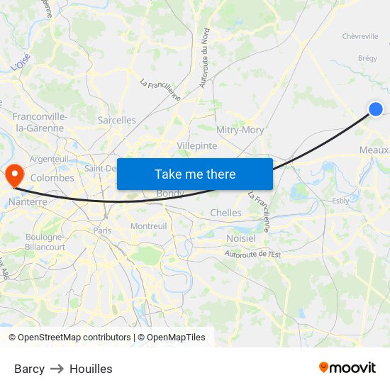 Barcy to Houilles map