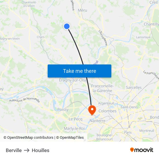 Berville to Houilles map