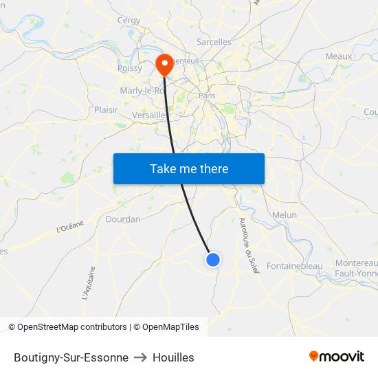 Boutigny-Sur-Essonne to Houilles map
