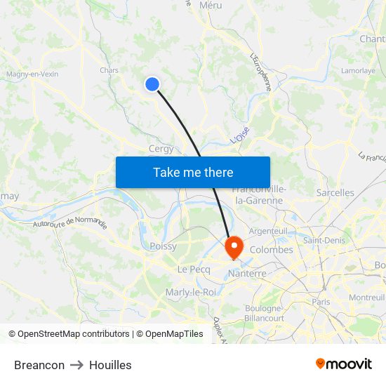 Breancon to Houilles map