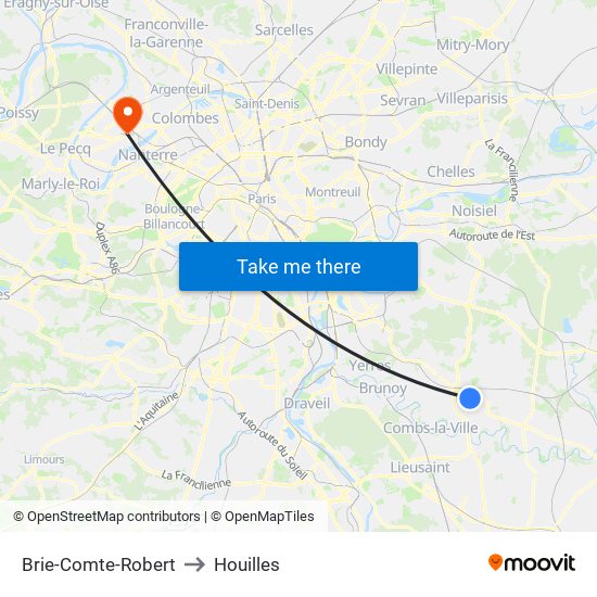 Brie-Comte-Robert to Houilles map