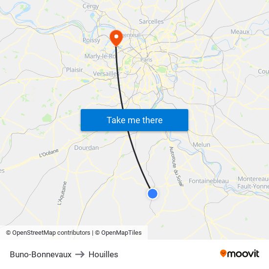 Buno-Bonnevaux to Houilles map