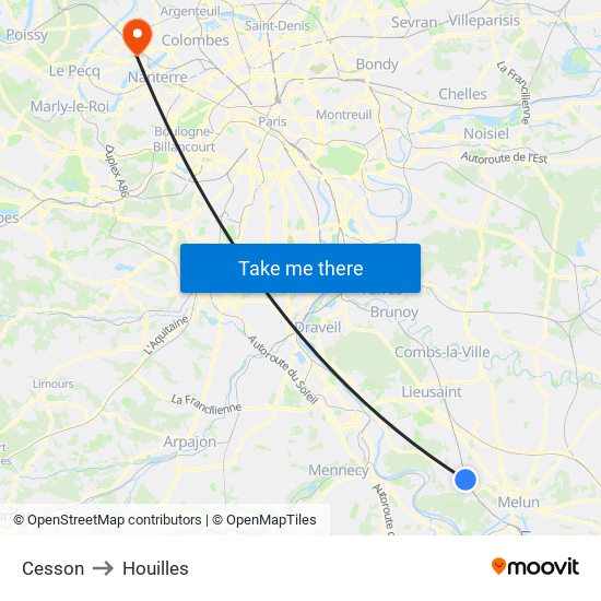 Cesson to Houilles map