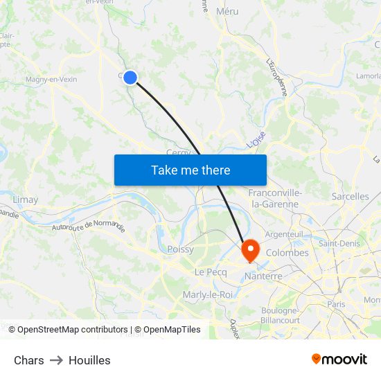 Chars to Houilles map