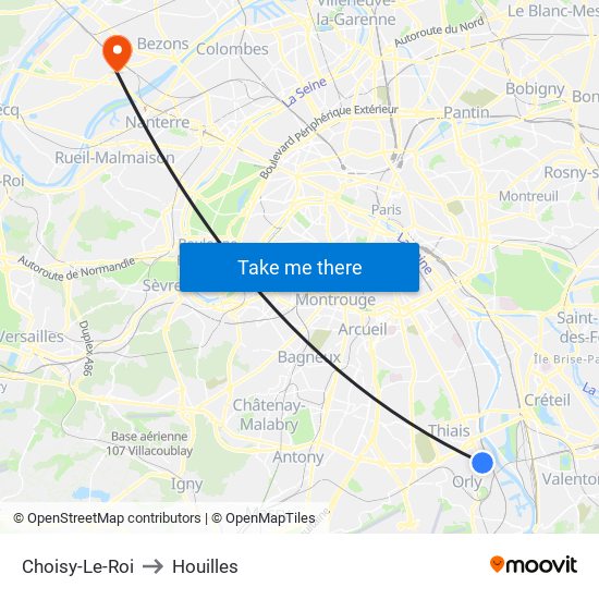 Choisy-Le-Roi to Houilles map