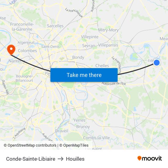 Conde-Sainte-Libiaire to Houilles map