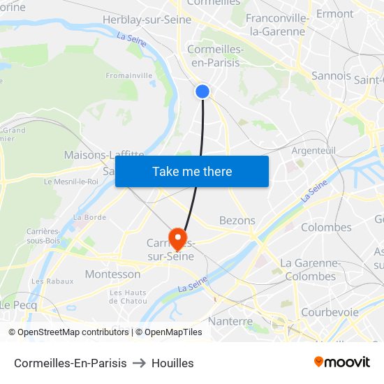 Cormeilles-En-Parisis to Houilles map
